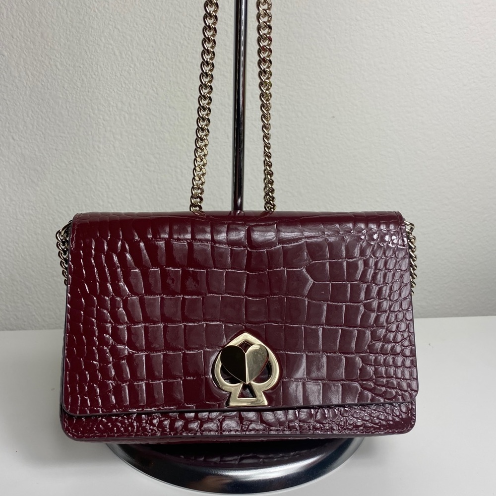Kate Spade romy croc-embossed twistlock Crossbody